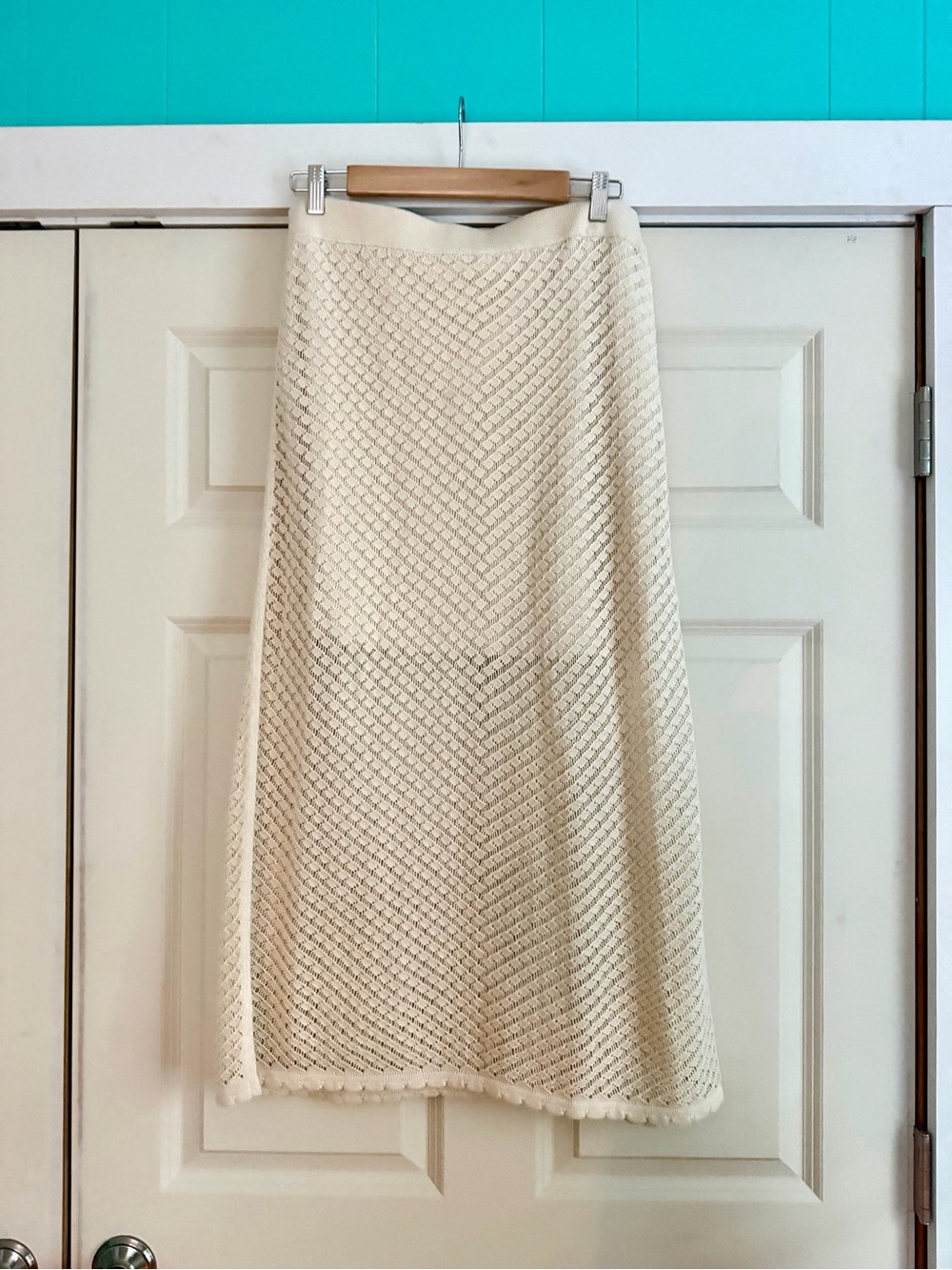 Everlane cotton crochet maxi skirt